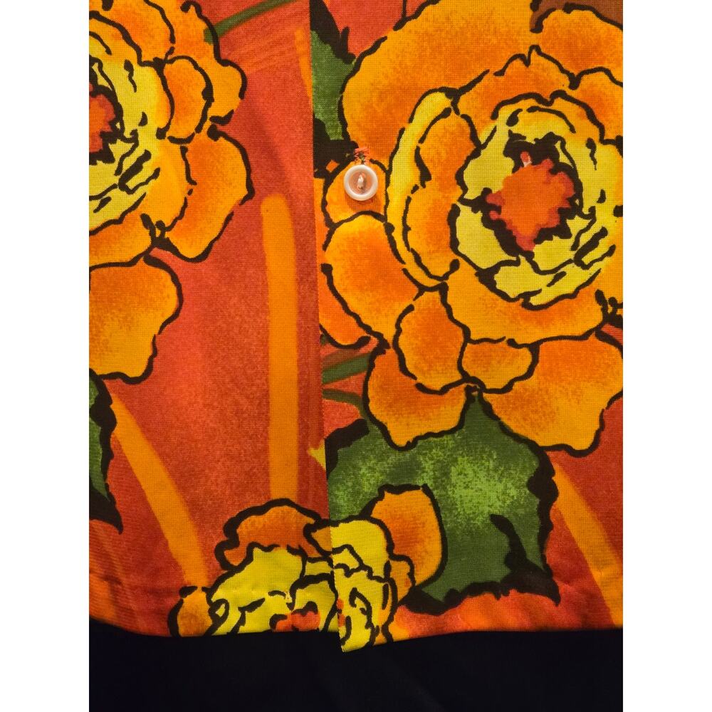 VINTAGE 1960s YOUNG HAWAII HAWAIIAN SHIRT MENS M HONOLULU Orange Hibiscus Floral - Picture 4 of 6
